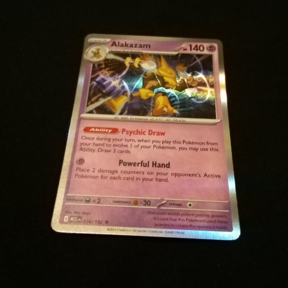 Pokemon Alakazam 056/132 Mega Evolution Rare Reverse Holo